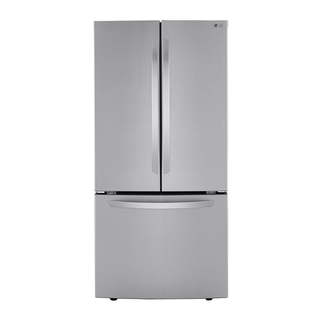 Réfrigérateur à portes françaises LG avec système Smart Cooling, 33 po, 25 pi³, acier inoxydable