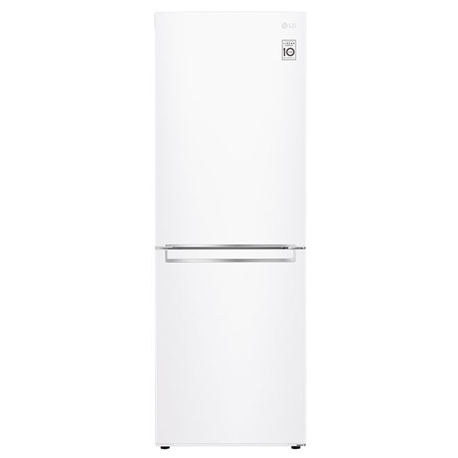 Réfrigérateur à congélateur en bas LG de 10,8 pi³ blanc résistant aux empreintes, profondeur standard