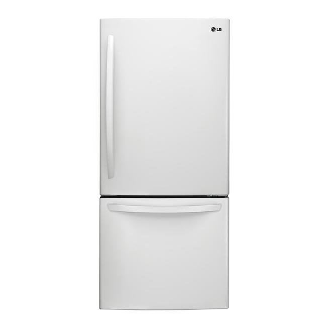 LG 22-cu ft Standard Depth Bottom-Freezer Refrigerator (White) Energy Star Certified