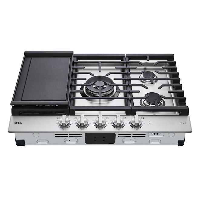 LG 30in Stainless Steel 5 Burner Gas Cooktop with WiFi CBGJ3027S