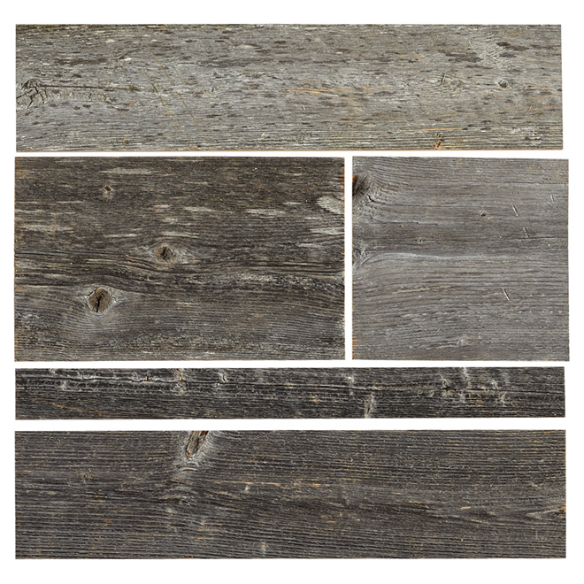 Grange Design Reclaimed Barn Wood Wall Panels - Rustic - Grey - Pack Covers 17.5 sq ft  - 2-in W to 10-in W x 3/8-in T