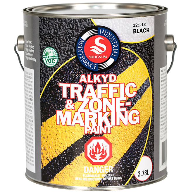 Solignum - Alkyd Traffic and Zone Marking Paint - 3.78 L - Black