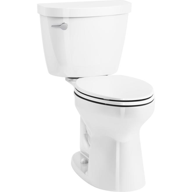 Toilette 2-pièces WaterSense Cimarron de Kohler, plomberie brute 12 po, hauteur de chaise, porcelaine blanche