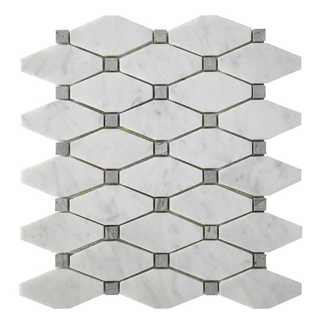 Mosaic Octagon Carrara Marble Tile 11 X 12 White 955001 Réno Mosaic Octagon Carrara Marble Tile 11 X 12 White