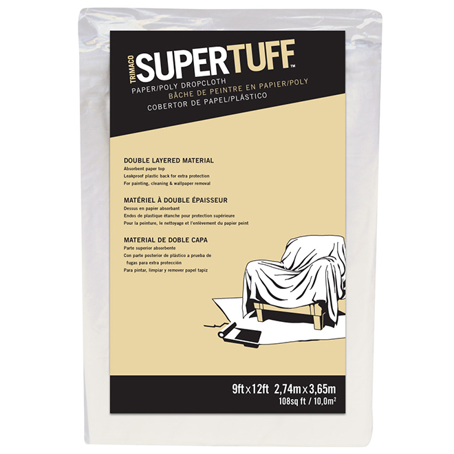 Trimaco Supertuff Paper and Plastic Dropcloth Painting 9-ft x 12-ft