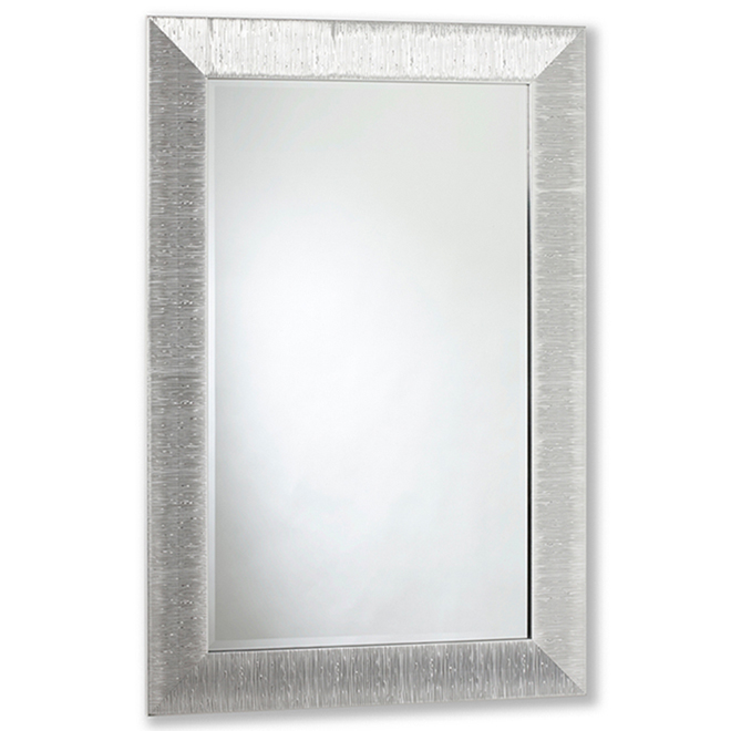 Vanilla Moulding Contemporary  41-in L x 29-in W Textured Chrome Mirror