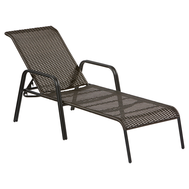 Style Selections Pelham Bay Woven Lounge Chair 79-in x 35.5-in x 27-in Steel and Brown Wicker