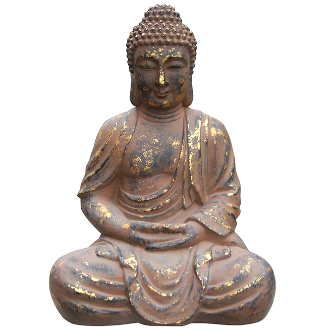 Statue de Bouddha, 28", béton, doré