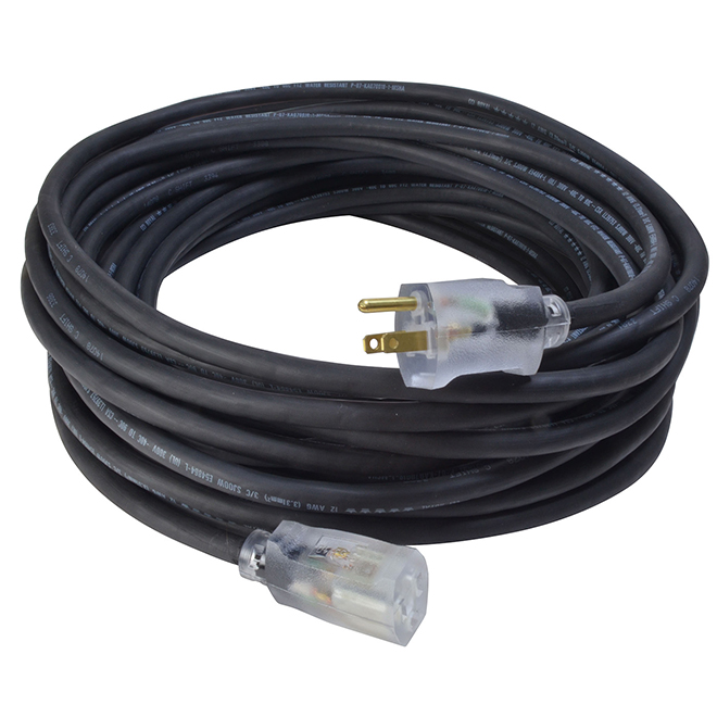 100 ft. x 12/3 Gauge Multiple Outlet Extension Cord with Indicator