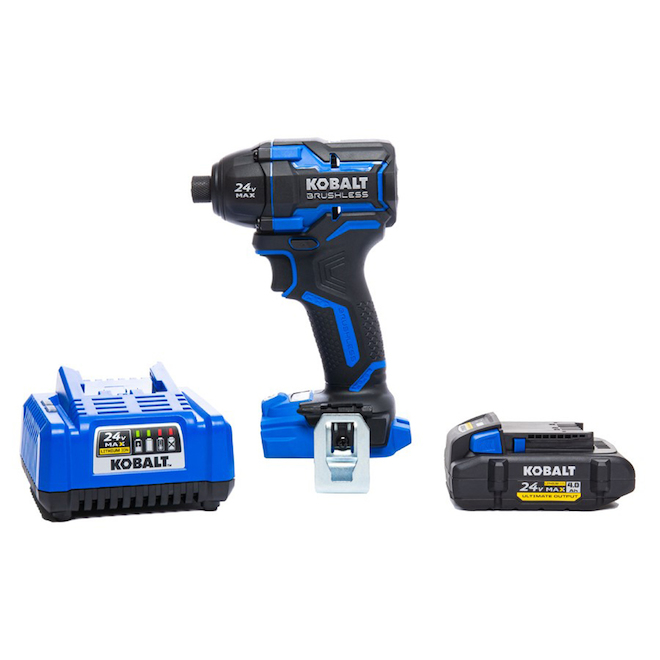 Kobalt XTR 24-V 1/4-in Impact Driver Variable Speed Charger, Battery  and Accessories Included Réno-Dépôt