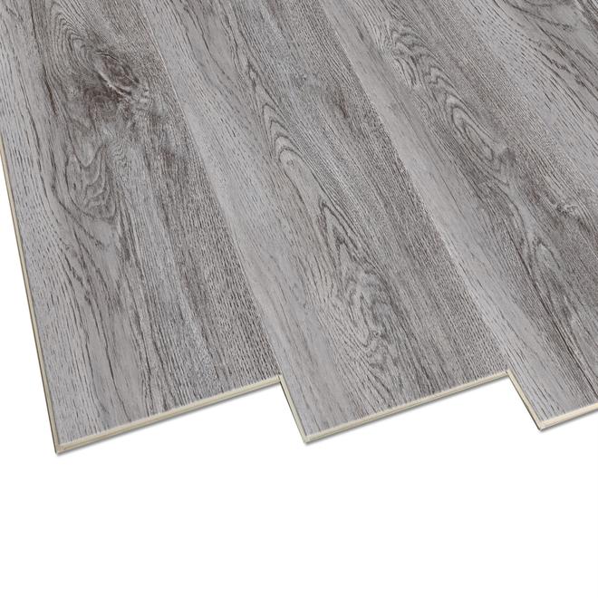 MULTICLIC Vinyl Flooring Arctic Grey 7.1in x 48in x 5.7mm 84054