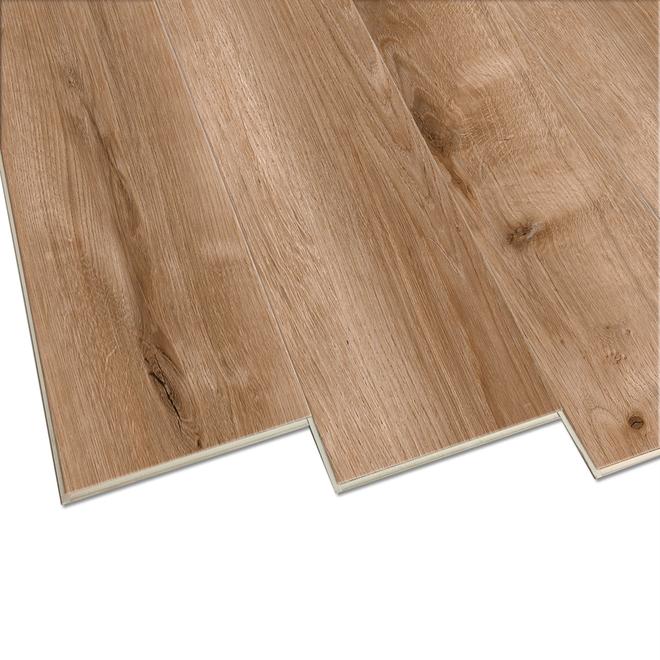 Multiclic 7.1-in x 48-in x 5.7-mm Honey Brown Oak Vinyl Flooring 84075 ...