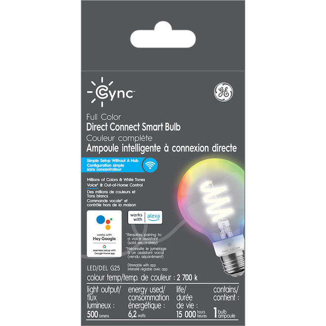 Ampoule DEL intelligente A19 Cync de GE avec compatibilité Matter