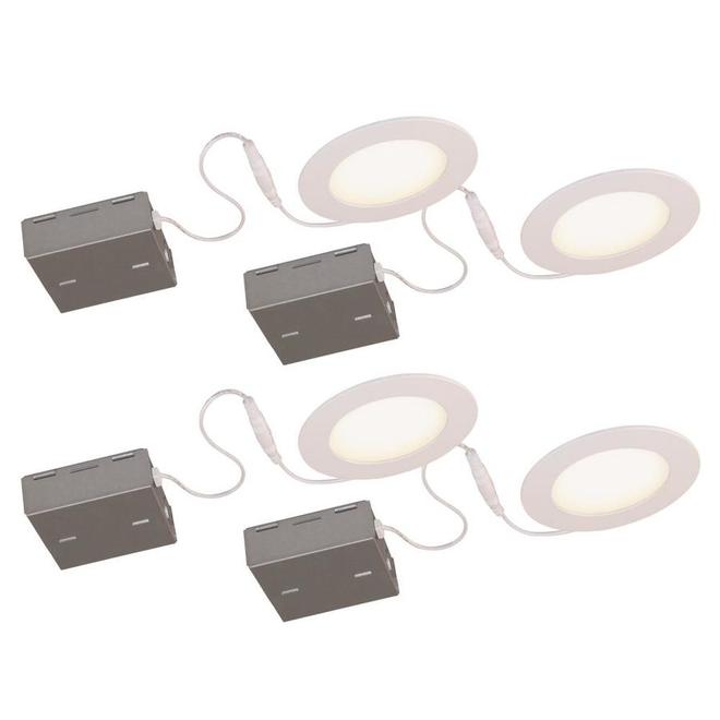 Disk Tone 4-in 11-W LED Round Recessed Fixture - White - Pack of 4