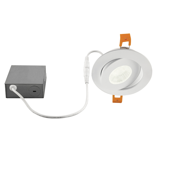 Bazz 4 3/4-in Directionnal LED Recessed Light - White - Dimmable - 11W