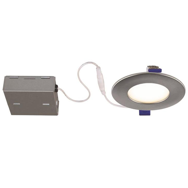 Bazz 4-3/4-in LED Steel Recessed Light Fixture - Brushed Chrome - Dimmable