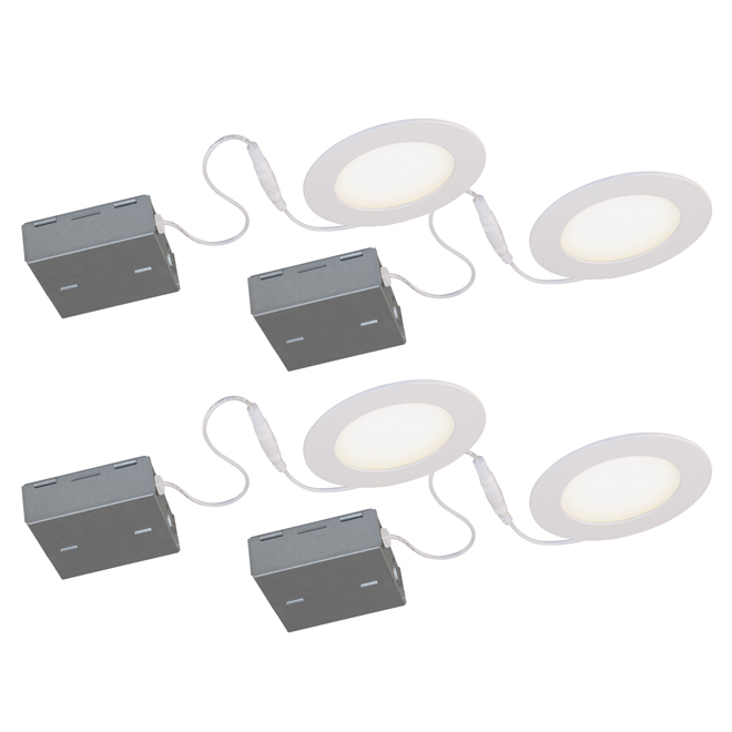 Bazz Disk Radiant 4 1/4-in LED Recessed Light Fixture - Matte White - Dimmable - 4-Pack