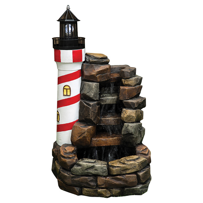 Lighthouse Fountain With Rock 18 X 33 86