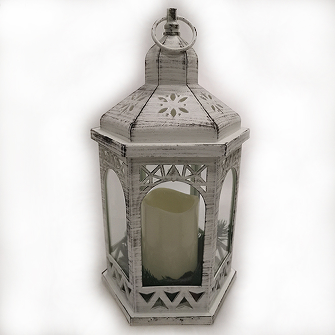Lanterne avec chandelle, DEL, blanc ZK9720W RénoDépôt