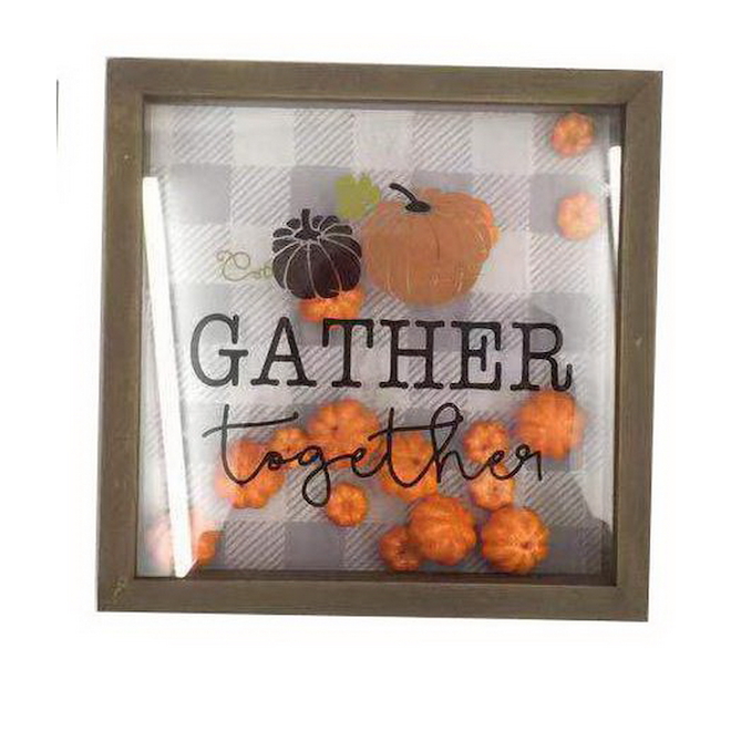 Infinity 7.87-in Framed Decoration with Pumpkins