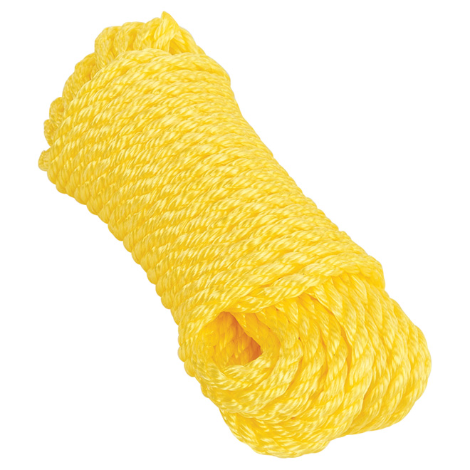 Ben-mor Twisted Polypropylene Rope - 3 Strands - Yellow - 50-ft x 3/8-in 60152-PRE