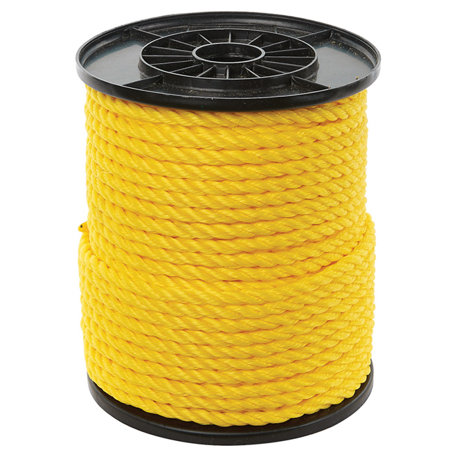 Ben-Mor Twisted Polypropylene Rope - 3 Strands - Yellow - 250-ft x 3/8-in  60199