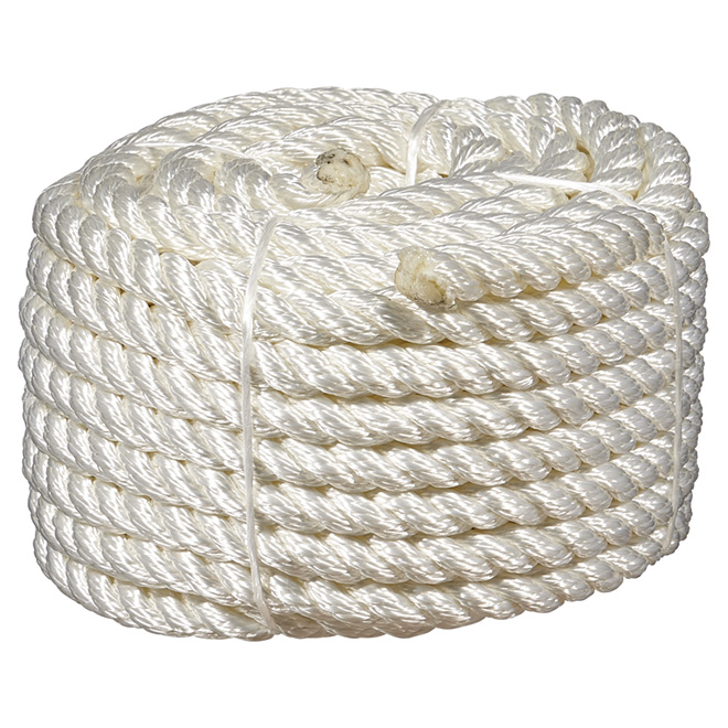 Ben-Mor Twisted Polypropylene Rope - 3 Strands - White - 50-ft x 1/2-in  60153-PRE