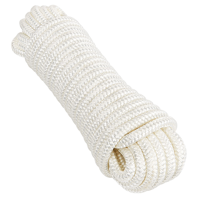 Ben-Mor Double-Braided Rope - Nylon - White - 50-ft x 1/2-in 60348