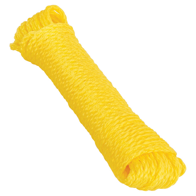 Ben-Mor Twisted Polypropylene Rope - 3 Strands - Yellow - 100-ft x 3/16-in  60142-PRE