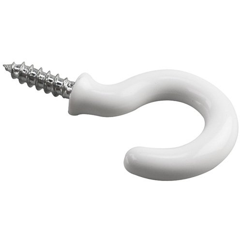 Cup Hook 1-1/2 in White - Pack of 2 - 2475WR