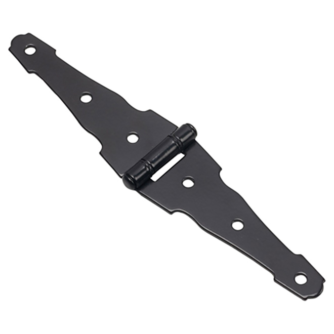 Onward Heavy Duty Decorative Strap Hinge - 4-in L - Fixed Pin - Black
