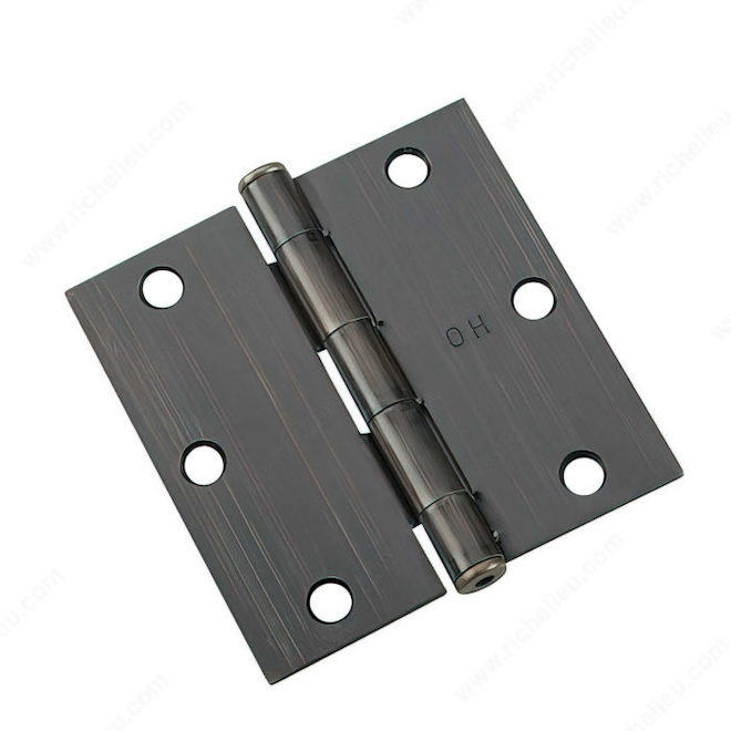 Onward 4 in. x 4 in. Brass Full Mortise Butt Hinge with Removable