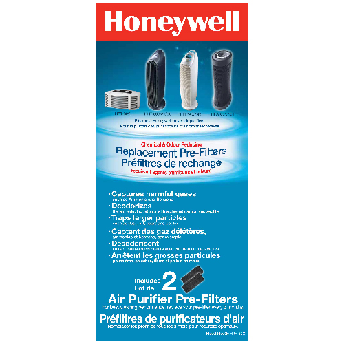 Honeywell Household Odour and Gas Reducing Pre-Filters - HEPA  - 4 7/8-in L x 1 1/2-in W x 11 11/16-in H - 2-Count