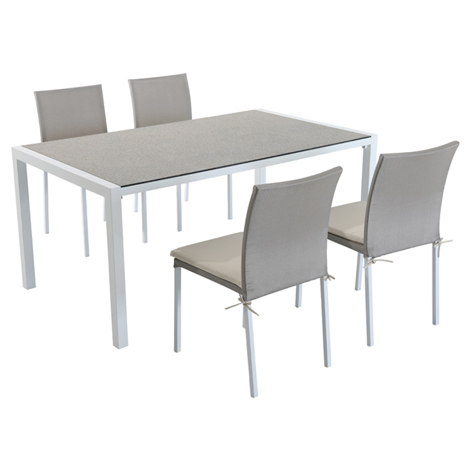 Uberhaus Patio Dining Set Grey White 5 Pieces Réno Dépôt Patio Dining Set Grey White 5 Pieces