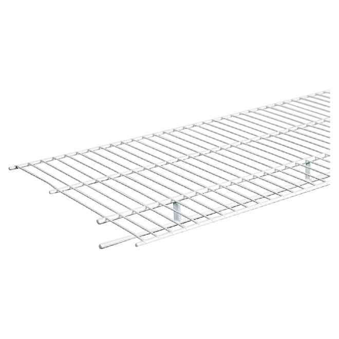 ClosetMaid ShelfTrack Ventilated Wire Shelf and Rod - Vinyl-coated Steel - White - 144-in L x 16-in D x 2-in H