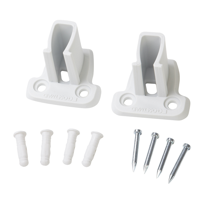 ClosetMaid SuperSlide Wall Brackets - White - Resin - Fixed Mount - 2-in H