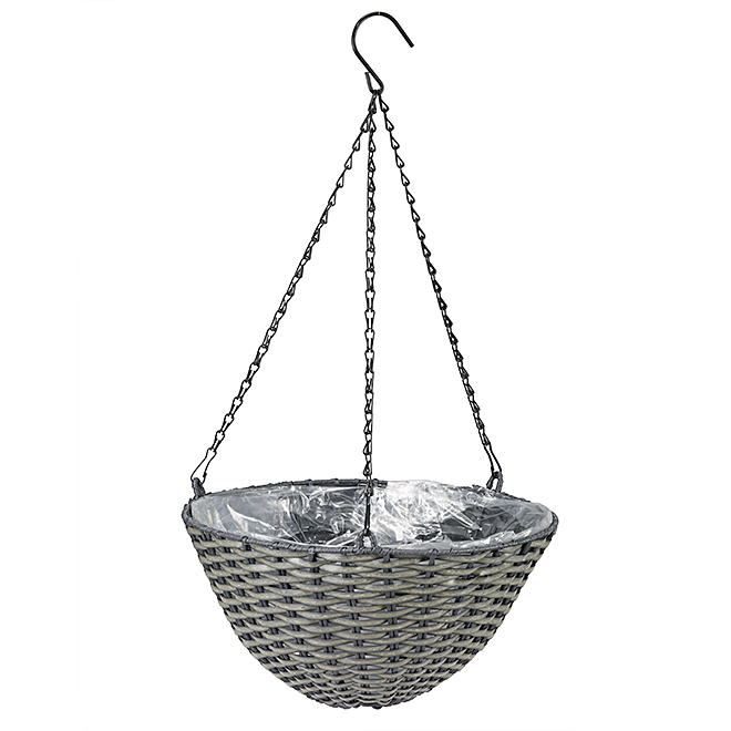 resin wicker hanging basket 14 in