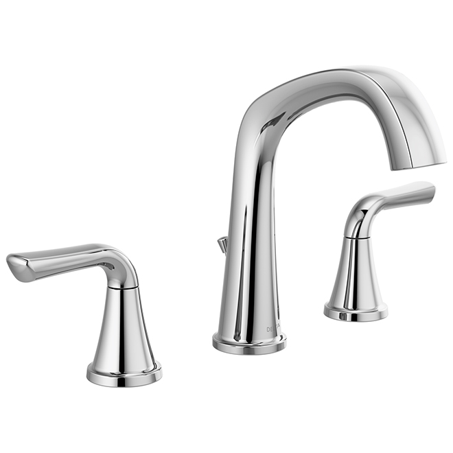 Delta Larkin Polished Chrome Widespread Bath Faucet - Pop-Up Drain Included