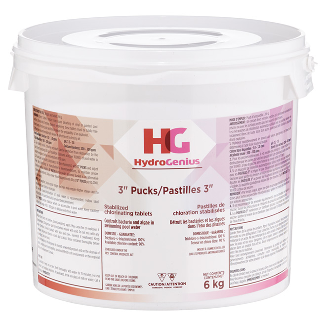 HYDROGENIUS Chlorine Pucks 30Pack 6 kg 53PCS06 RénoDépôt