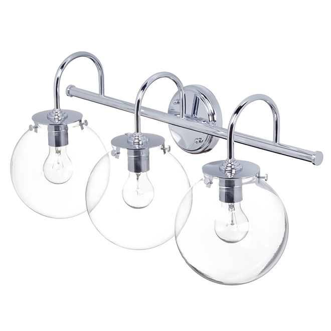 Globe Electric Milan 26-in 3-Light Chrome Wall Sconce