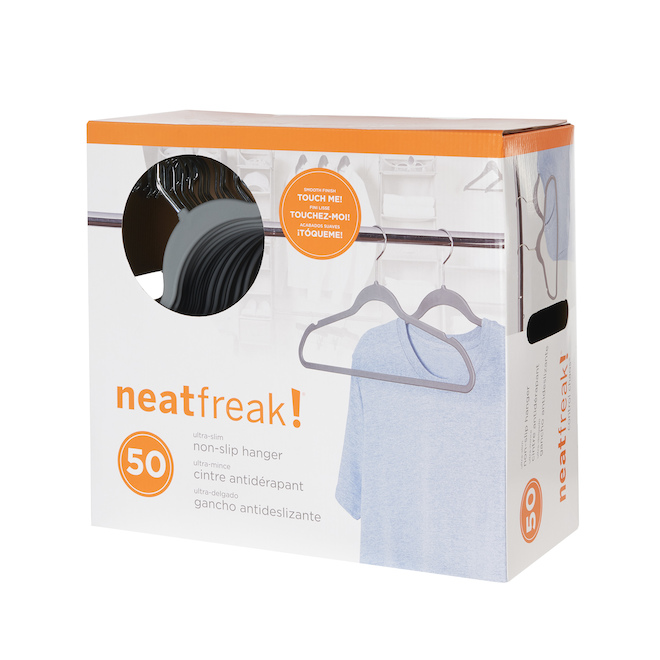 NEATFREAK White Plastic Hangers - Pack of 24 0350108X24W