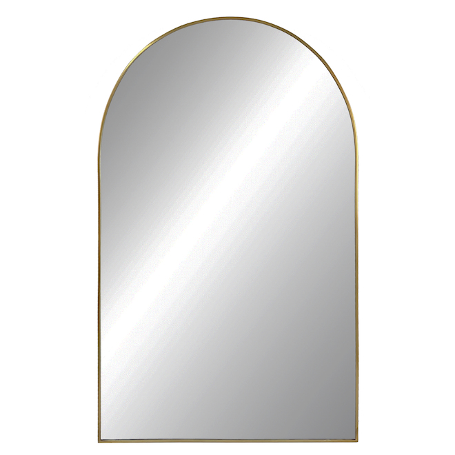 Emerson Arched Metal Decorative 22-in x 38-in Gold-Rimmed Mirror
