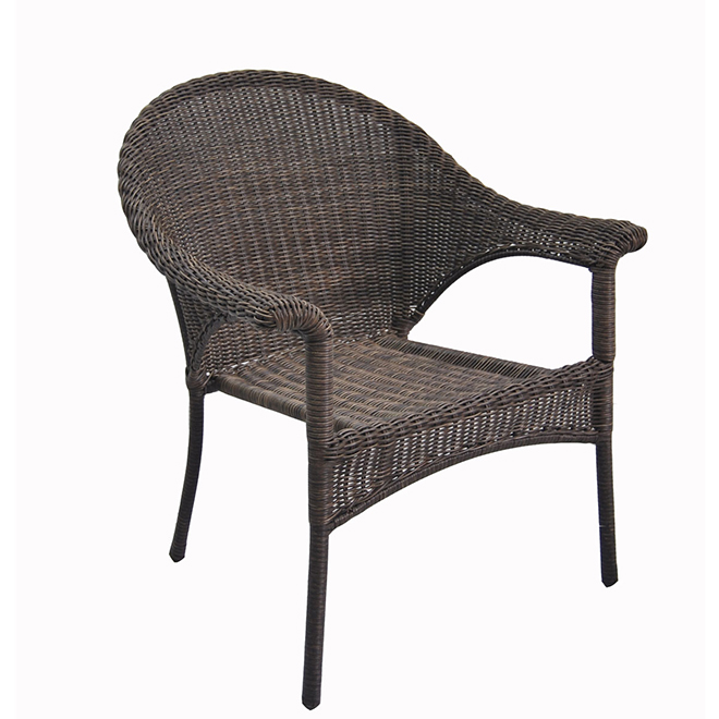Chaise de patio empilable Spruce Hills de Style Selections, en osier brun