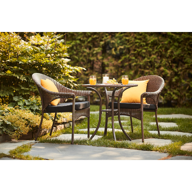 GARDEN TREASURES Coussin de chaise d'extérieur Spruce Hills de Style  Selections, 18,5 po x 20,5 po, noir 21303S-114B170