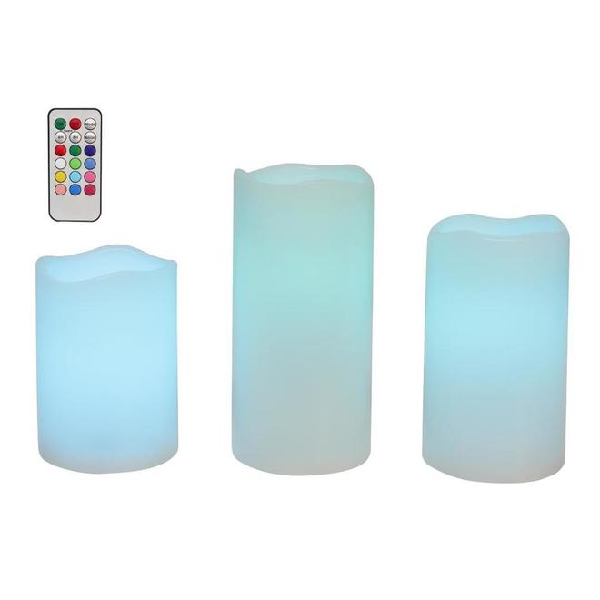 Danson Decor 3-Pack 18-Function Flameless Outdoor LED Light Candles