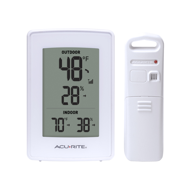 Thermomètre numérique AcuRite intérieur et extérieur avec affichages de température et d'humidité