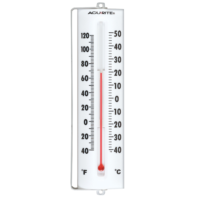 Thermomètre sans-fil AcuRite intérieur et extérieur avec support, 8,5 po, blanc