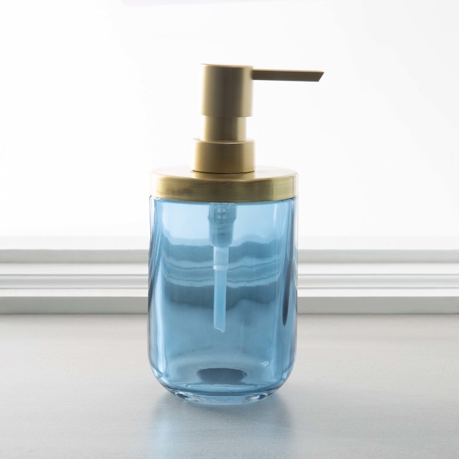 Pompe à savon en verre bleu de 9,5 oz Jasper par Moda at Home