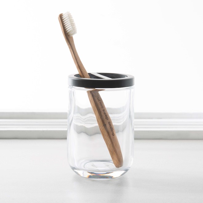 Moda at Home Jasper Clear Glass Toothbrush Holder 106057-CLR