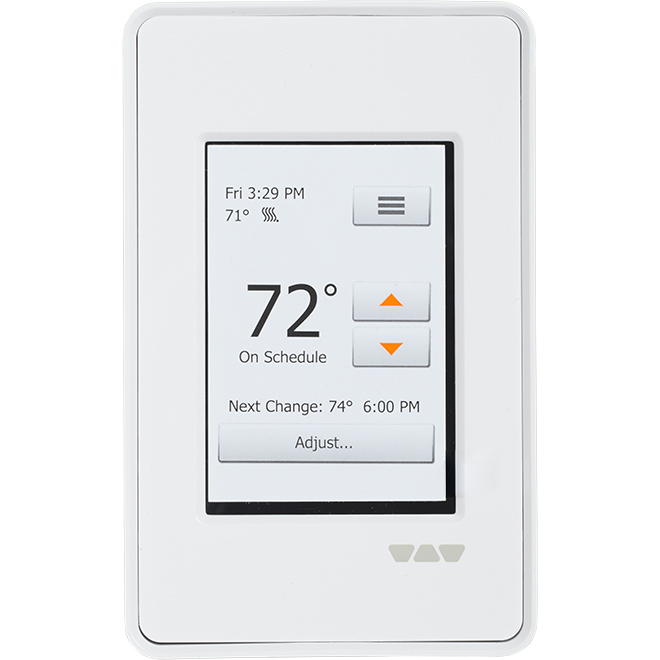 Ditra-Heat Touch Screen Thermostat - 3.5" x 6" - PVC - White